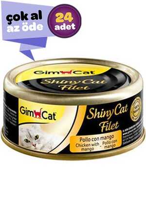 GIMCAT - GimCat ShinyCat Fileto Tavuk ve Mangolu Kedi Konservesi 24x70gr (24lü)
