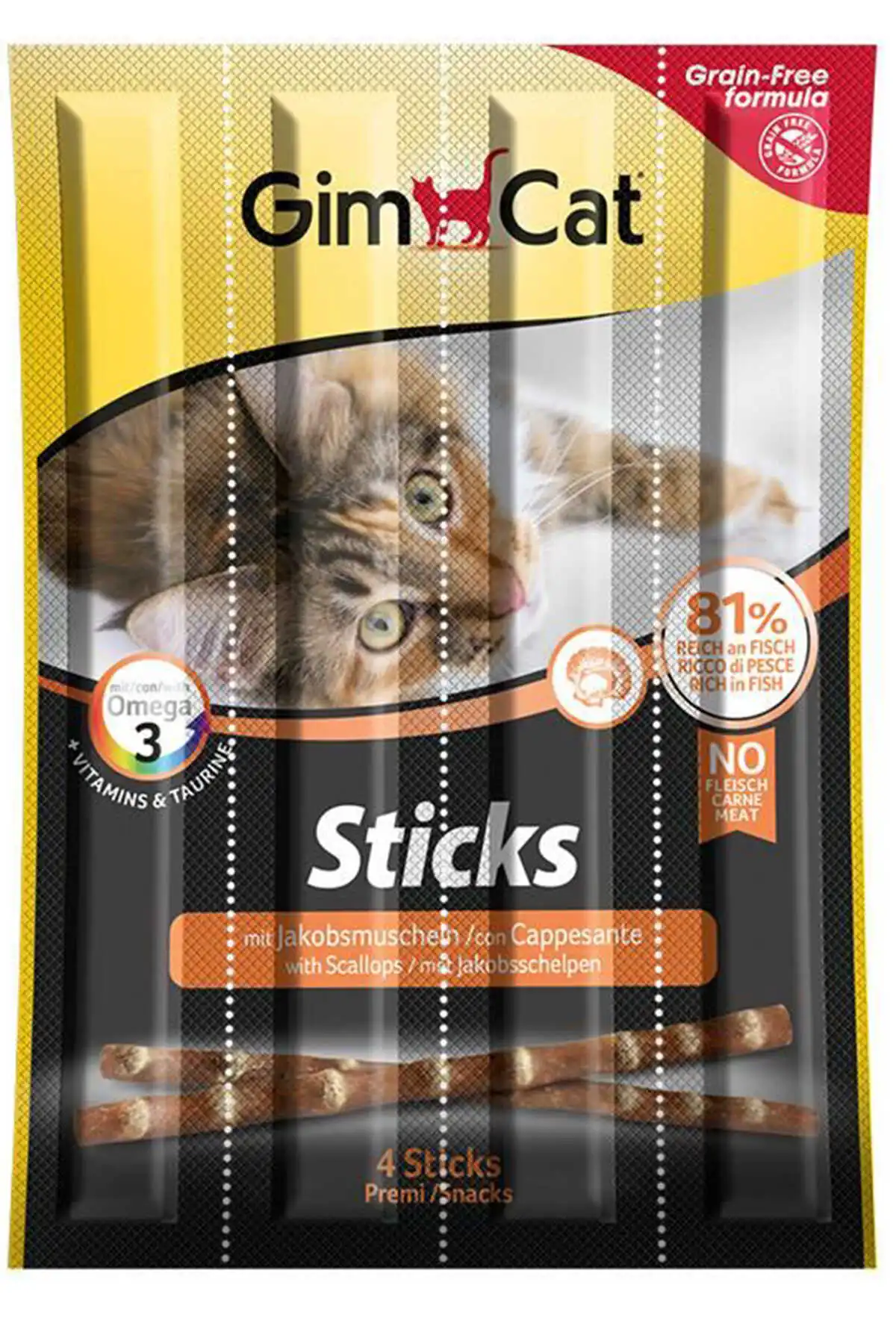 GIMCAT - GimCat Sticks Deniz Taraklı Kedi Ödül Çubukları 4lü 20gr