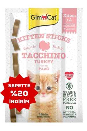 GimCat Sticks Kitten Hindili Yavru Kedi Ödül Çubukları 3x3gr