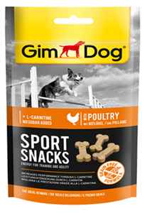 GIMDOG - GimDog Sport Snacks Tavuk L-Carnitinli Şekersiz Tahılsız Tablet Köpek Ödül Maması 60gr