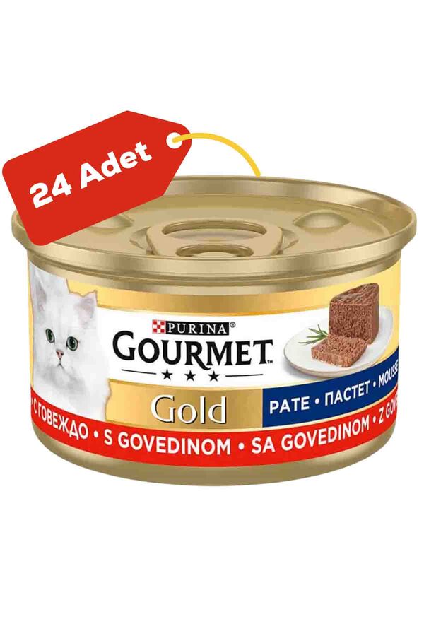 Gourmet Gold Kıyılmış Sığır Etli Yetişkin Kedi Konservesi 24x85gr 24lü