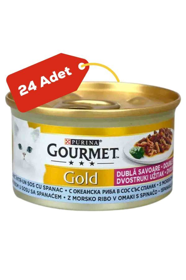 Gourmet Gold Okyanus Balığı ve Sebzeli Yetişkin Kedi Konservesi 24x85gr 24lü