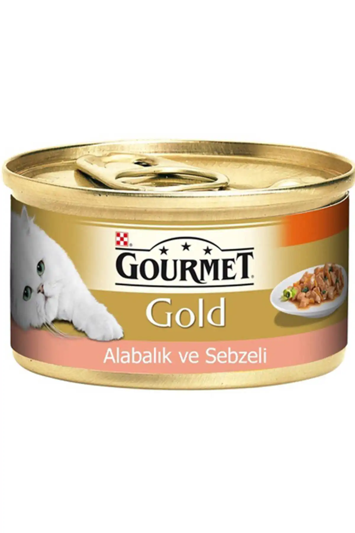 Gourmet Gold Sebze ve Alabalık Parça Et Soslu Yetişkin Kedi Konservesi 85gr