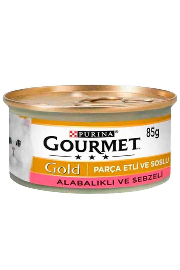 Gourmet Gold Sebze ve Alabalık Parça Et Soslu Yetişkin Kedi Konservesi 85gr