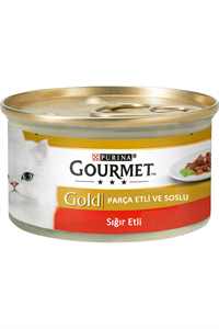 GOURMET - Gourmet Gold Parça Sığır Etli Soslu Yetişkin Kedi Konservesi 85gr