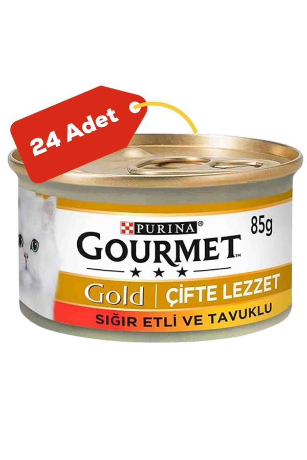 Gourmet Gold Sığır Etli ve Tavuklu Yetişkin Kedi Konservesi 24x85gr (24lü)