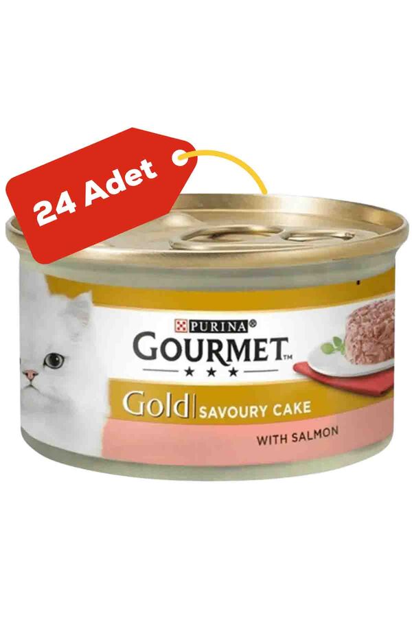 Gourmet Gold Savoury Cake Somonlu Yetişkin Kedi Konservesi 24x85gr (24lü)