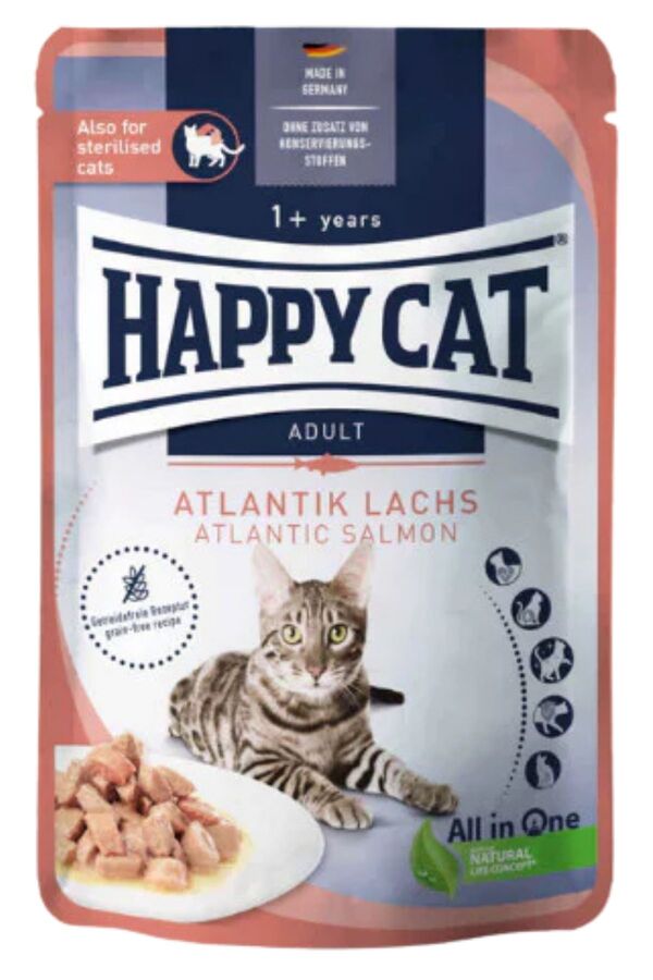 Happy Cat Somonlu Tahılsız Kedi Yaş Maması 85gr