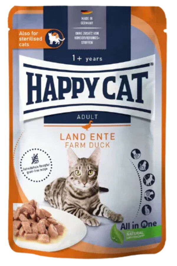 Happy Cat Ördekli Tahılsız Yetişkin Kedi Yaş Maması 85gr