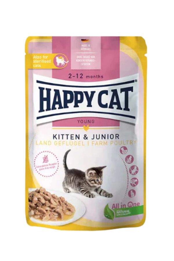 Happy Cat Tahılsız Tavuklu Yavru Kedi Yaş Maması 85gr