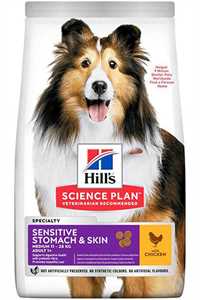 HILLS - Hills Hassas Mide ve Derili Orta Irk Yetişkin Köpekler için Tavuklu Köpek Maması 2,5kg