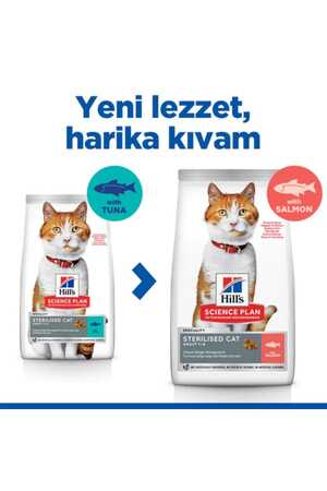 Hills Somonlu Kısırlaştırılmış Yetişkin Kedi Maması 3kg - Thumbnail