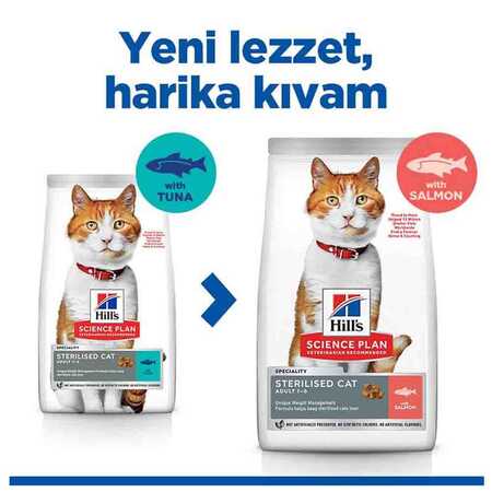 Hills Somonlu Kısırlaştırılmış Kedi Maması 8kg+2kg HEDİYE - Thumbnail