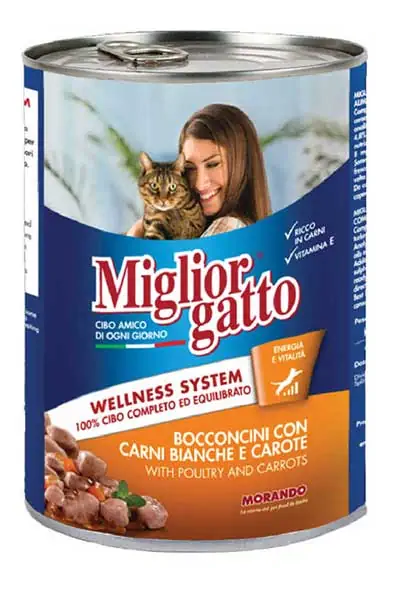 MIGLIOR GATTO - Miglior Gatto Kümes Hayvanlı ve Havuçlu Yetişkin Kedi Konservesi 405gr