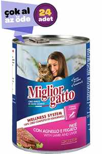 MIGLIOR GATTO - Miglior Gatto Kuzlu ve Karaciğerli Yetişkin Kedi Konservesi 24x400gr (24lü)