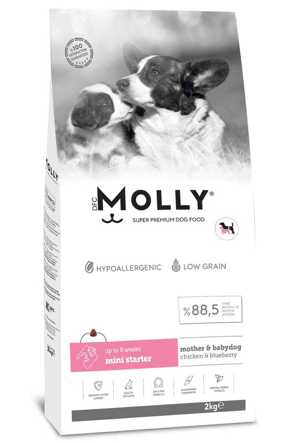 Molly Tavuklu ve Yabanmersinli Mini Starter Yavru Köpek Maması 2kg