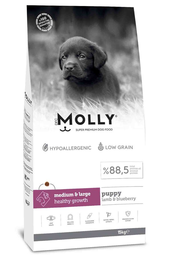 Molly Kuzulu Yabanmersinli Orta ve Büyük Irk Yavru Köpek Maması 15kg