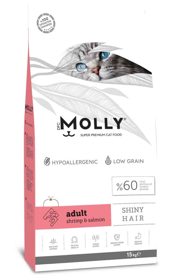 Molly Karidesli ve Somonlu Yetişkin Kedi Maması 15kg