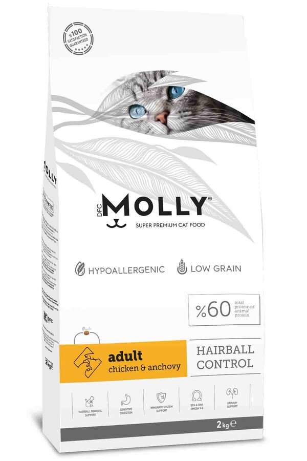 Molly Tavuklu ve Hamsili Yetişkin Kedi Maması 2kg