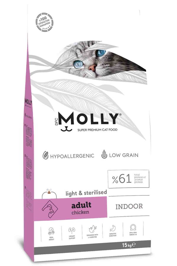 Molly Tavuklu Light Kısırlaştırılmış Kedi Maması 15kg