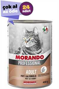 MORANDO - Morando Tavşan Etli Yetişkin Kedi Konservesi 24x400gr (24lü)