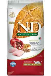 N&D - ND Ancestral Grain Düşük Tahıllı Tavuk ve Narlı Kısırlaştırılmış Kedi Maması 5kg