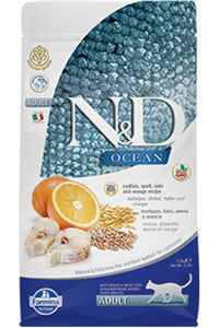 N&D - ND Ocean Düşük Tahıllı Morina Balığı ve Portakallı Yetişkin Kedi Maması 1,5kg