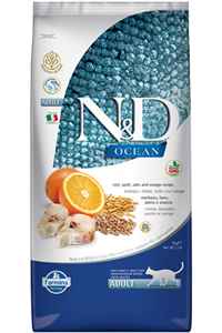 N&D - ND Ocean Düşük Tahıllı Morina Balığı ve Portakallı Yetişkin Kedi Maması 5kg