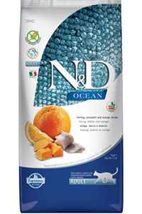 N&D - ND Ocean Tahılsız Ringa Balığı Balkabağı ve Portakallı Yetişkin Kedi Maması 5kg
