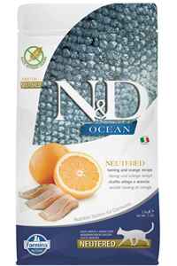 N&D - ND Ocean Tahılsız Ringa Balıklı ve Portakallı Kısırlaştırılmış Kedi Maması 1,5kg
