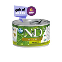 N&D - ND Prime Tahılsız Yaban Domuzu ve Elmalı Yetişkin Köpek Konservesi 6x140gr (6lı)