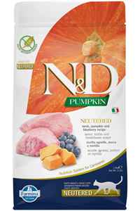 N&D - ND Pumpkin Tahılsız Kuzu Eti Balkabağı ve Yaban Mersinli Kısırlaştırılmış Kedi Maması 1,5kg