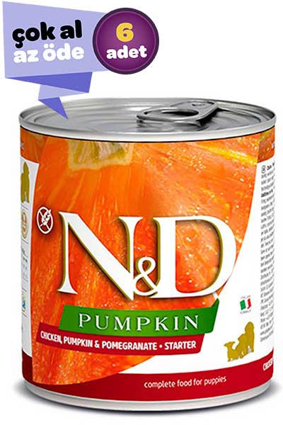 ND Pumpkin Starter Tahılsız Tavuk Balkabağı ve Narlı Yavru Köpek Konservesi 6x285gr (6lı)