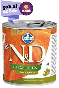 N&D - ND Pumpkin Tahılsız Ördek Eti ve Balkabaklı Yetişkin Köpek Konservesi 6x285gr (6lı)