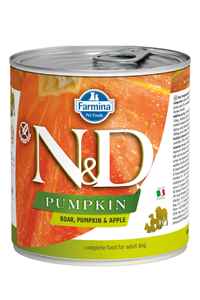 N&D - ND Pumpkin Tahılsız Yaban Domuzu ve Balkabaklı Yetişkin Köpek Konservesi 285gr