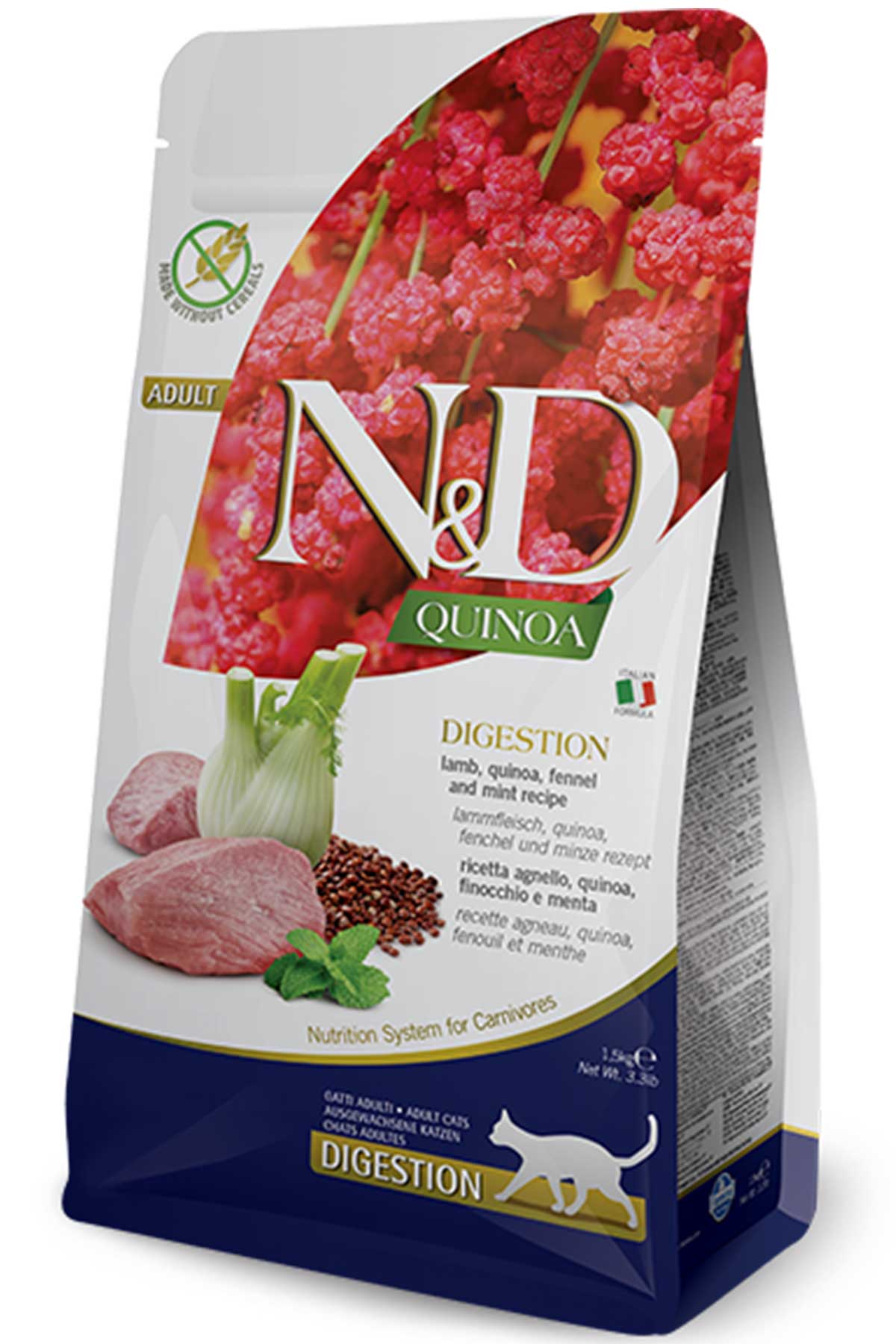 ND Quinoa Tahılsız Digestion Kuzulu Kedi Maması 1,5kg