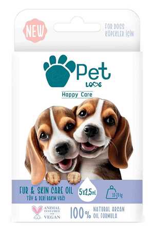 Pet Love Doğal Argan Yağlı 10-20kg Köpekler İçin Tüy Bakım Yağı 5x2,5ml - Thumbnail