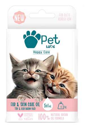 Pet Love Doğal Argan Yağlı Kediler İçin Tüy Bakım Yağı 5x1ml - Thumbnail