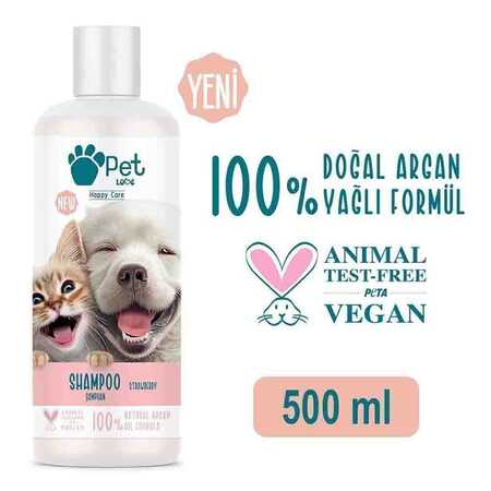 Pet Love Doğal Argan Yağlı Çilekli Şampuan 500ml - Thumbnail