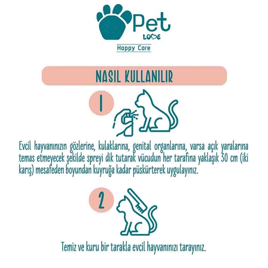 Pet Love Çikolatalı Tüy Bakım Spreyi 150ml