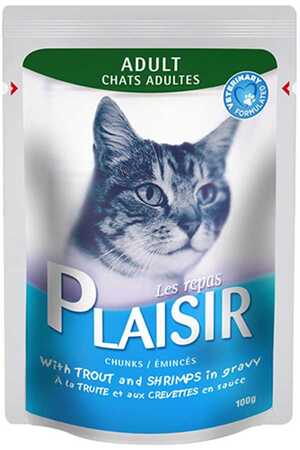 PLAISIR - Plaisir Alabalık ve Karidesli Yetişkin Kedi Konservesi 100gr