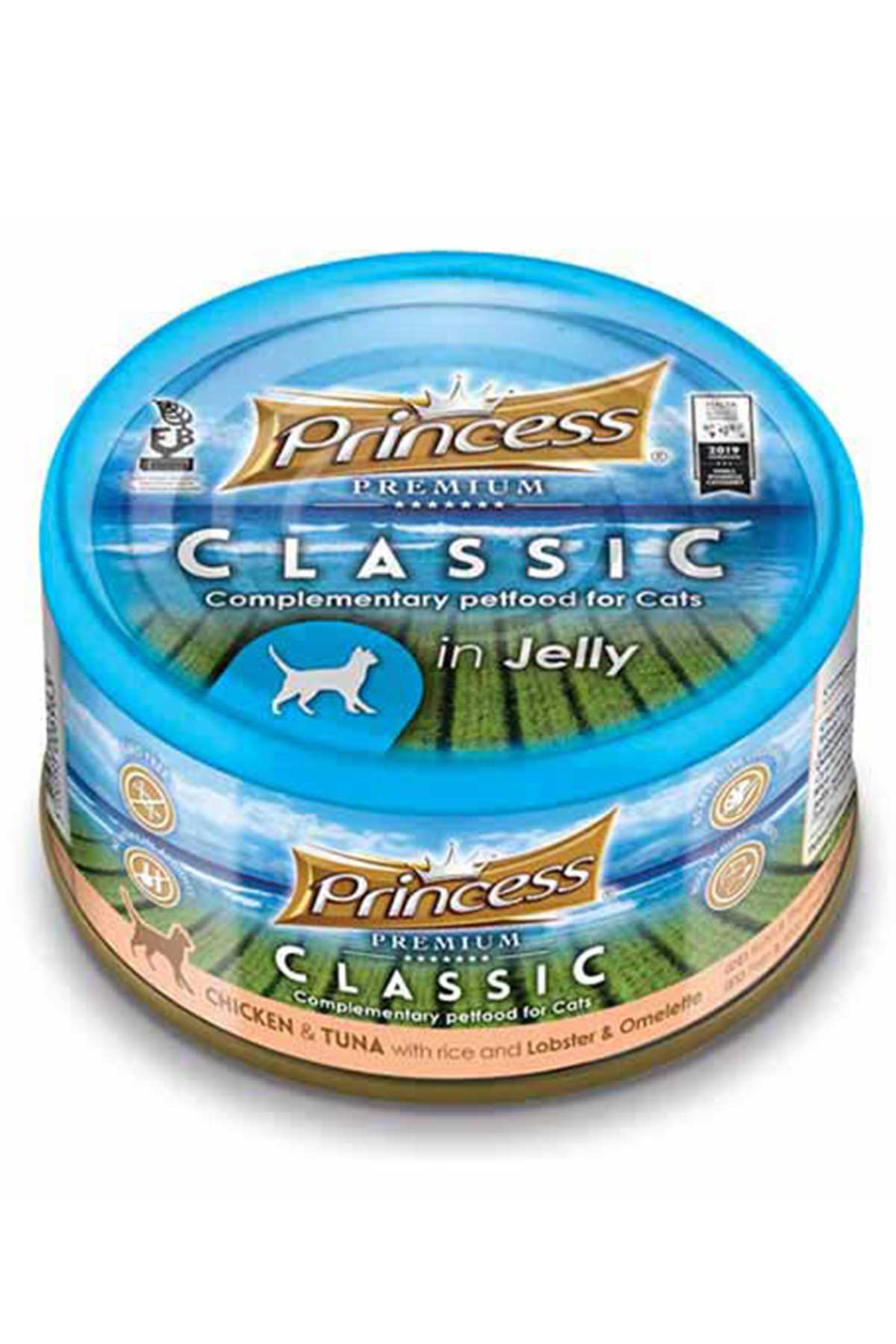 Princess Classic Tavuklu Ton Balıklı Istakozlu Omletli ve Pirinçli Yetişkin Kedi Konservesi 170gr