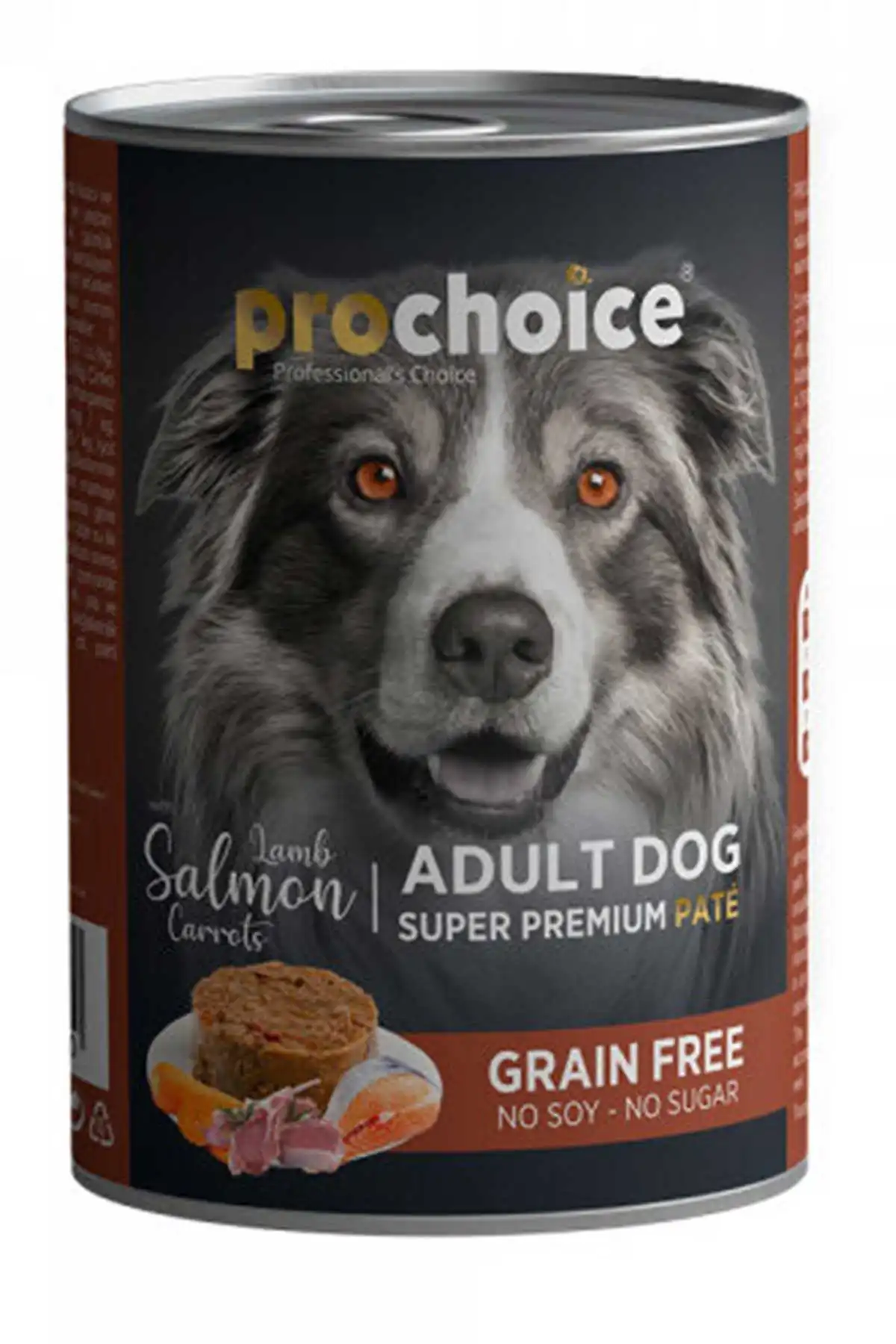 PRO CHOICE - Pro Choice Tahılsız Kuzu Etli ve Somonlu Havuçlu Ezme Yetişkin Köpek Konservesi 400gr