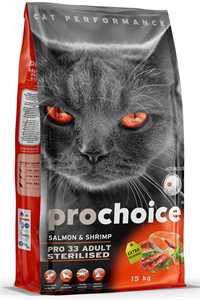PRO CHOICE - Pro Choice Pro 33 Somon ve Karidesli Kısırlaştırılmış Yetişkin Kedi Maması 15kg