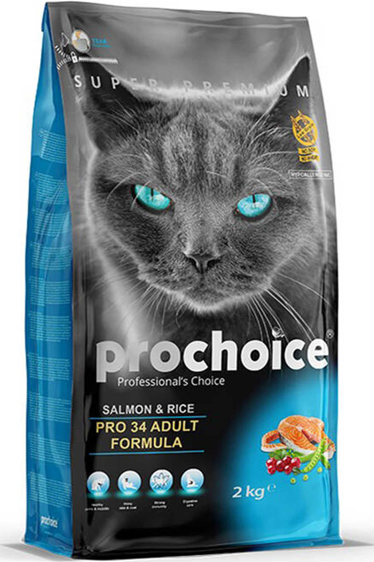 Pro Choice Pro 34 Somon ve Pirinçli Yetişkin Kedi Maması 2kg