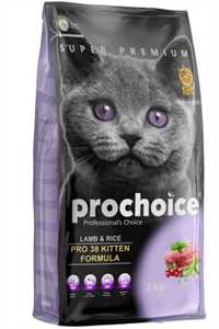 PRO CHOICE - Pro Choice Pro 38 Kitten Kuzu Eti ve Pirinçli Yavru Kedi Maması 2kg