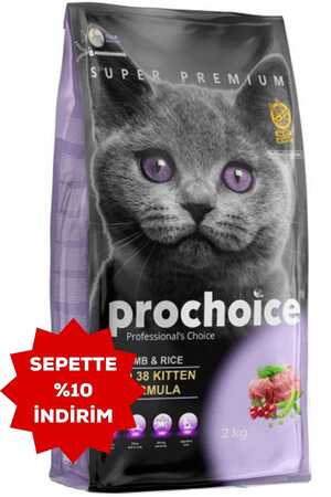 PRO CHOICE - ProChoice Pro 38 Kitten Kuzu Eti ve Pirinçli Yavru Kedi Maması 2kg