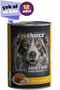 PRO CHOICE - Pro Choice Tavuk Etli ve Pirinçli Ezme Yetişkin Köpek Konservesi 12x400gr (12li)