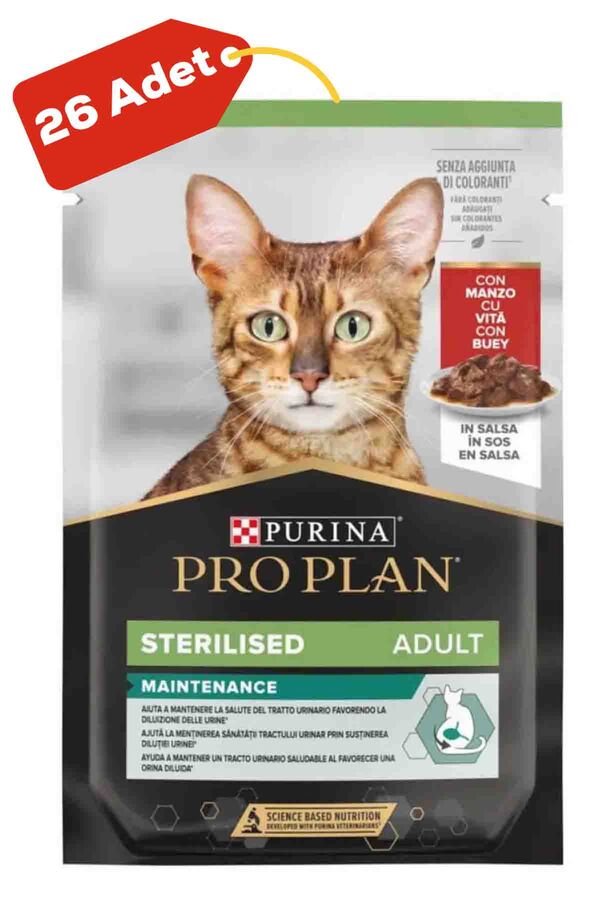 Pro Plan Delicate Biftekli Kısırlaştırılmış Kedi Konservesi 26x85gr 26lı