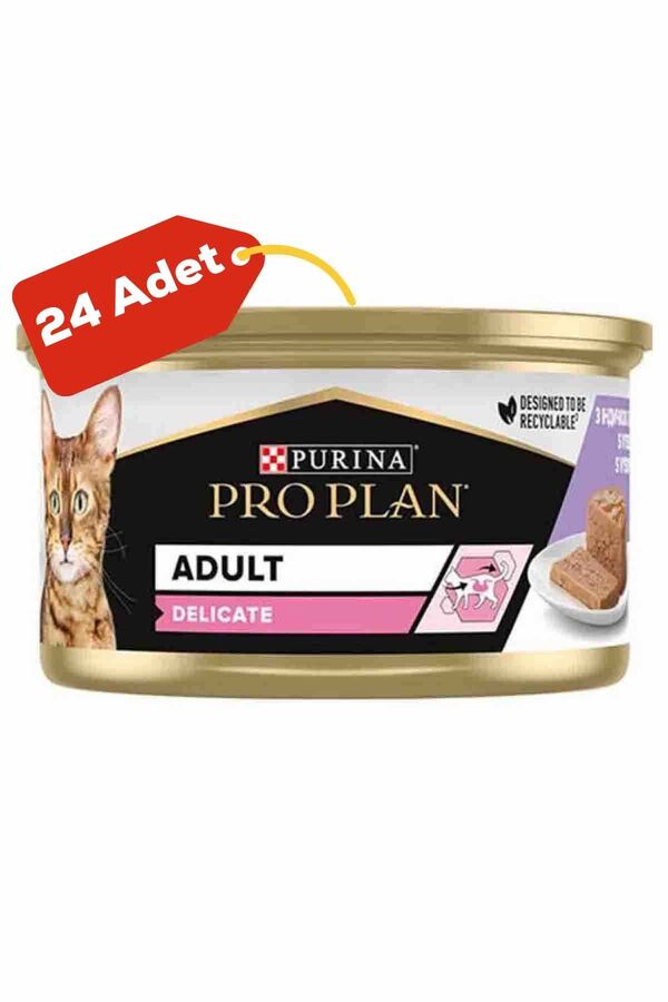 Pro Plan Delicate Hindi Etli Yetişkin Kedi Konservesi 24x85gr 24lü